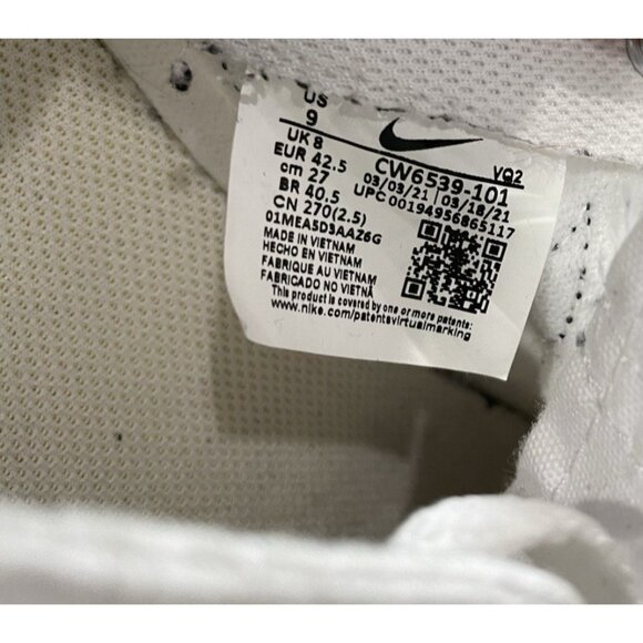 Nike Court Legacy Canvas Shoes Womens Size 9 White Black Athletic Sneakers Low - Picture 9 of 9